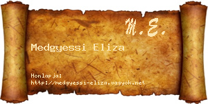 Medgyessi Eliza névjegykártya